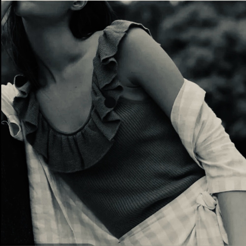Madewell Wakeford Ruffle Sweater Tank Top